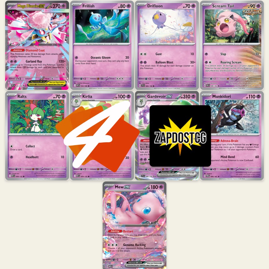 1st Place Gardevoir ex Deck With Mega Diancie ex From Phantasmal Flames (Pokemon TCG)